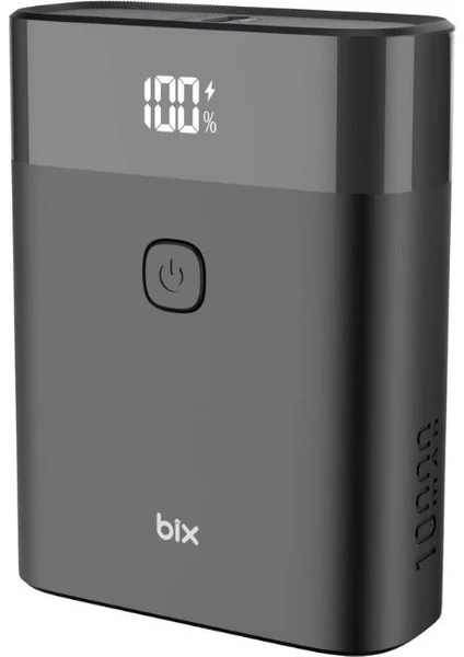 PB20W 10000MAH Type-C ve USB Çift Çıkışlı Dijital Ekranlı Mini Powerbank Siyah iPhone Samsung Huawei Uyumlu