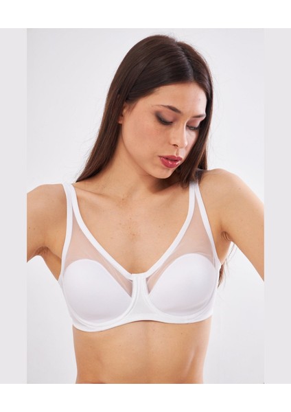 Le Jardin Linda Tül Detaylı Toparlayıcı Ince Soft Cup Sütyen (B-C Cup) -9200