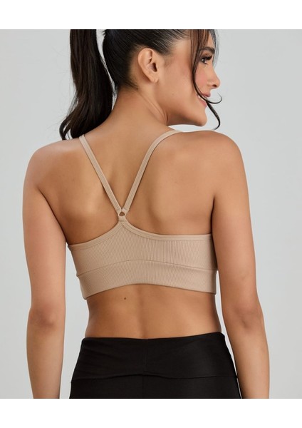 Aurafit Fitilli U Yaka Ip Askılı Basic Büstiyer/croptop - 9027