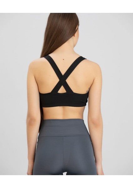 Aurafit Fitilli Derin U Yaka Kalın Ip Askılı Arkası Çapraz Büstiyer/croptop - 9044