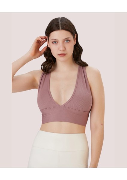 Aurafit Fitilli Arkası Çapraz Derin Dekolte Spor SÜTYENI/BÜSTIYER-9036