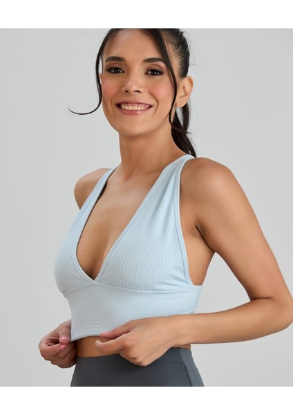 Aurafit Fitilli Arkası Çapraz Derin Dekolte Spor SÜTYENI/BÜSTIYER-9036