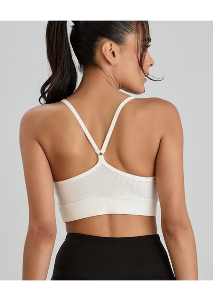 Aurafit Fitilli U Yaka Ip Askılı Basic Büstiyer/croptop - 9027