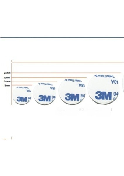 50 Adet 3m Yuvarlak Kesimli Çok Güçlü Çift Taraflı Köpük Bant 15MM Çap