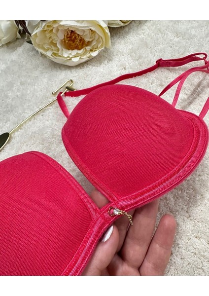 Le Jardin Valeria Biyeli Taşlı Mikro Push-Up Arkası Ip Detaylı Sütyen - 7007