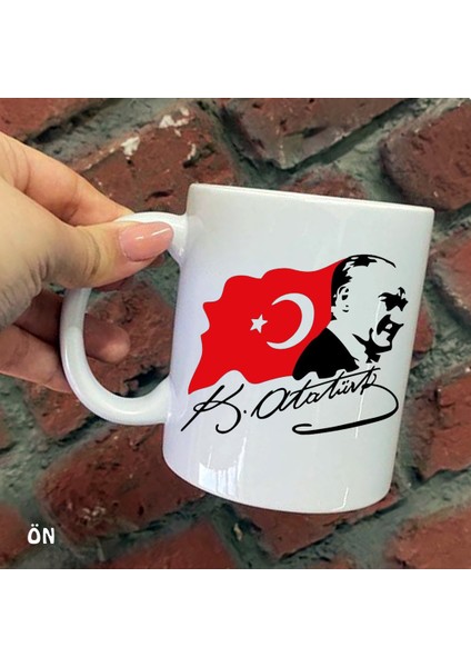 Size Özel Atatürk Türk Bayraklı Seramik Baskılı Kupa Bardaklar