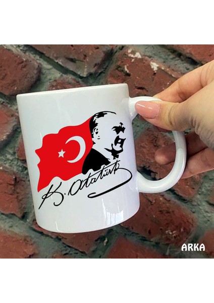 Size Özel Atatürk Türk Bayraklı Seramik Baskılı Kupa Bardaklar fiyatları