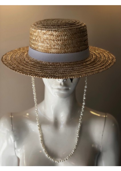 Gıa Straw Hat (Incili Hasır Şapka)