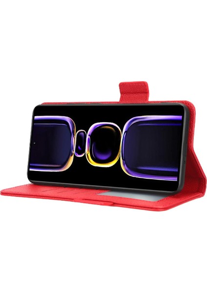 Xiaomi Poco F5 Pro 5g Yan Toka Pu Deri Cüzdan Manyetik Kart (Yurt Dışından)