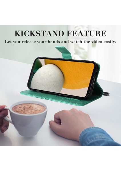 Samsung Galaxy A15 Flip Kickstand Manyetik Kapak Kart Yuvası ile (Yurt Dışından)