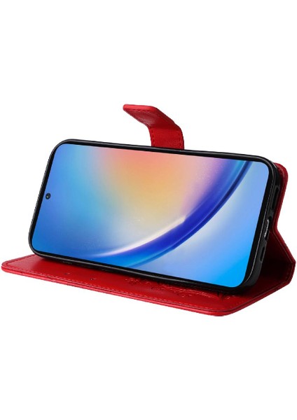 Samsung Galaxy A55 5g Pu Deri Manyetik Kapak Kart Yuvası ile (Yurt Dışından)