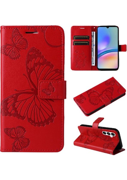 Samsung Galaxy A05S Için Kılıf Kart Yuvası Standı ile Pu Deri Kapak Çevirin (Yurt Dışından)