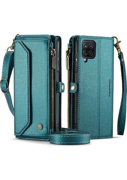 Samsung Galaxy A12 5g Için Crossbody Durumda Rfid Engelleme Fermuar Faturaları Yuvası (Yurt Dışından)