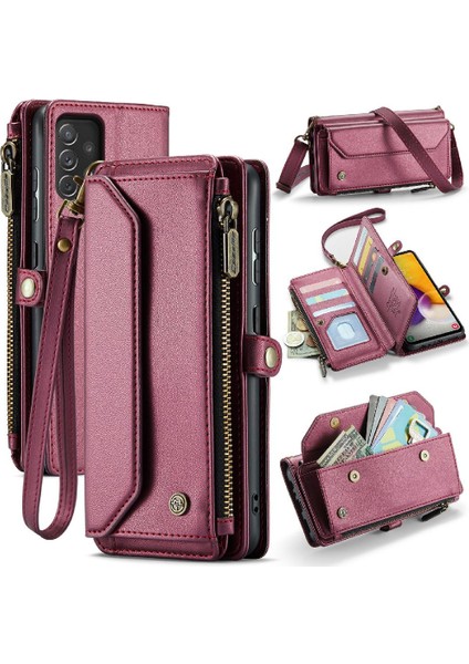 Kadınlar Için Crossbody Durumda Samsung Galaxy A72 Cüzdan Durumda Rfid Engelleme (Yurt Dışından)
