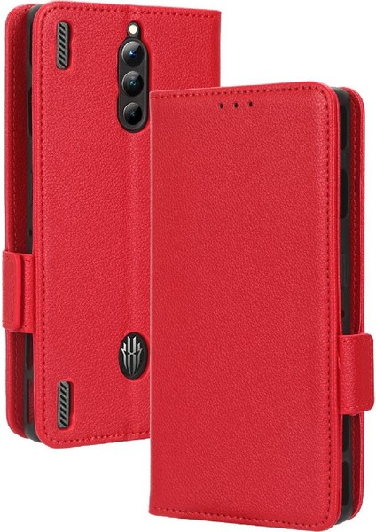 Zte Nubia Kırmızı Sihirli 8 Pro Için Kılıf Yan Toka Cüzdan Manyetik Pu Deri (Yurt Dışından)