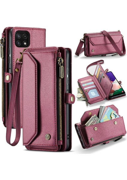 Samsung Galaxy A22 Için Crossbody Durumda 5g Kart Tutucu Cüzdan Kılıf Kadınlar Için (Yurt Dışından)