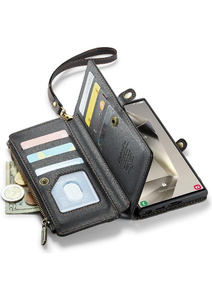 Samsung Galaxy S21 Için Crossbody Durumda Ultra Kılıf Cüzdan Fermuar Faturaları Yuvası (Yurt Dışından)