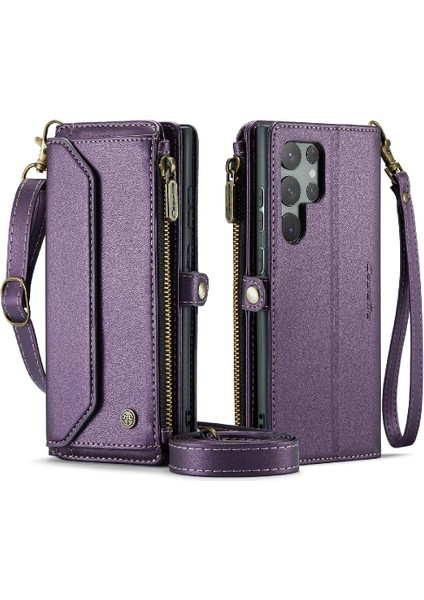 Kadınlar Için Crossbody Kılıf Samsung Galaxy S22 Ultra Cüzdan Kılıf Fermuar (Yurt Dışından)