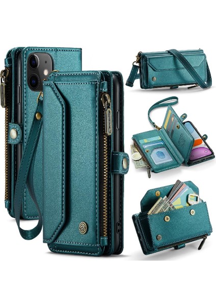 Kadınlar Için Crossbody Durumda iphone 11 Fermuar Faturaları Yuvası Cüzdan Durumda Kart (Yurt Dışından)
