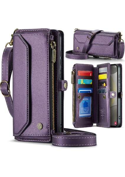 Kadınlar Için Crossbody Durumda Samsung Galaxy S24 Cüzdan Durumda Kart Tutucu (Yurt Dışından)