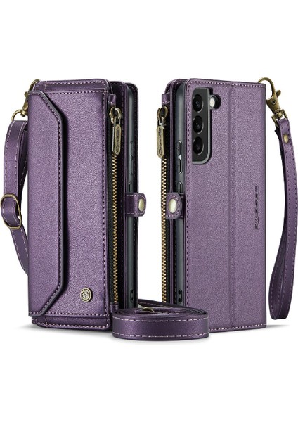 Samsung Galaxy S22 Fermuar Faturaları Yuvası Durumda Cüzdan Kartı Için Crossbody Durumda (Yurt Dışından)