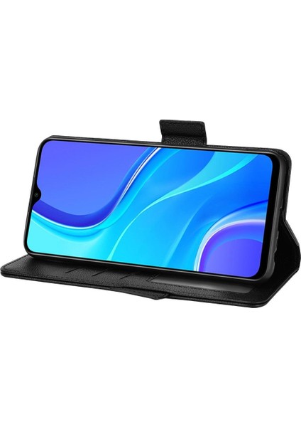 Xiaomi Redmi 9 Için Kılıf Cüzdan Yan Toka Kart Yuvaları Tutucu Pu Deri (Yurt Dışından)