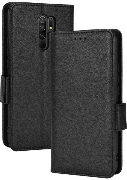Xiaomi Redmi 9 Için Kılıf Cüzdan Yan Toka Kart Yuvaları Tutucu Pu Deri (Yurt Dışından)