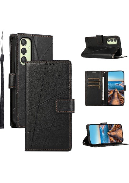 Samsung Galaxy A25 Şok Emici Kickstand Üç Kart Için Flip Case (Yurt Dışından)