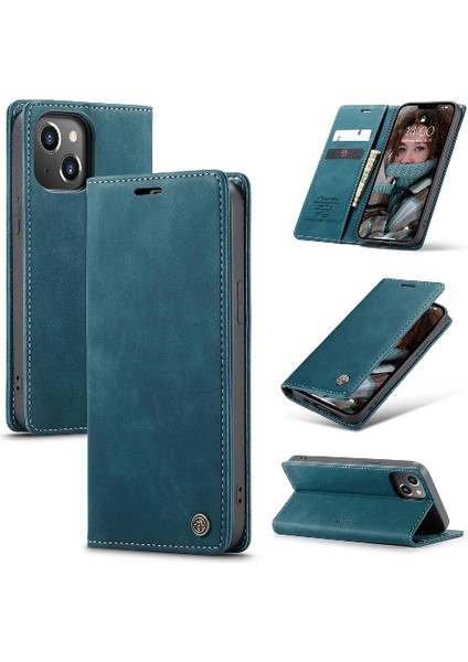 Iphone 13 Için Flip Case Kart Yuvası Kickstand Manyetik Kapatma Vintage (Yurt Dışından)