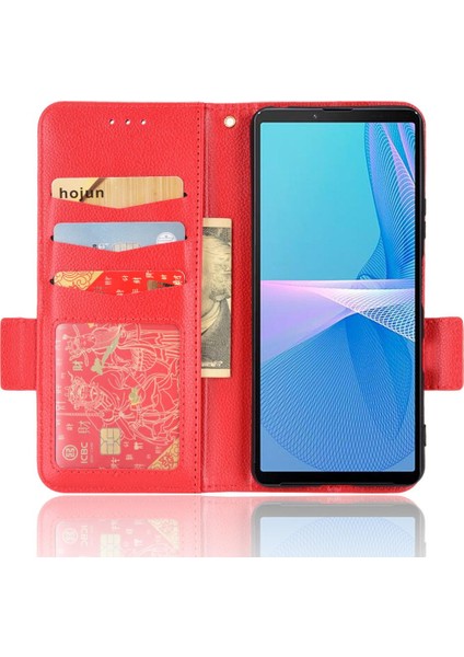 Mays Shop Sony Xperia 10 Iii Pu Deri Kart Yuvaları Için Kılıf Tutucu Cüzdan Yan (Yurt Dışından)