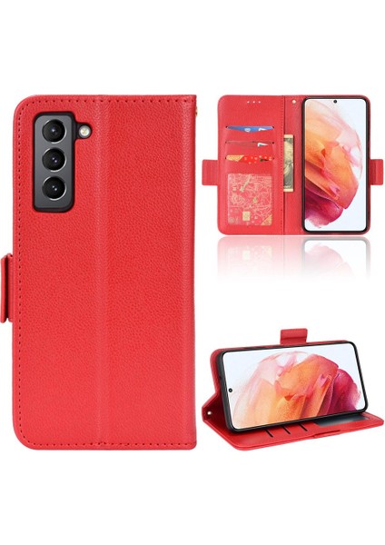 Samsung Galaxy S22 Artı Pu Deri Yan Toka Kart Yuvaları Tutucu (Yurt Dışından)