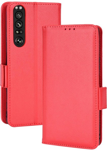 Sony Xperia 1 Iii Kart Yuvaları Için Kılıf Tutucu Cüzdan Pu Deri Manyetik (Yurt Dışından)