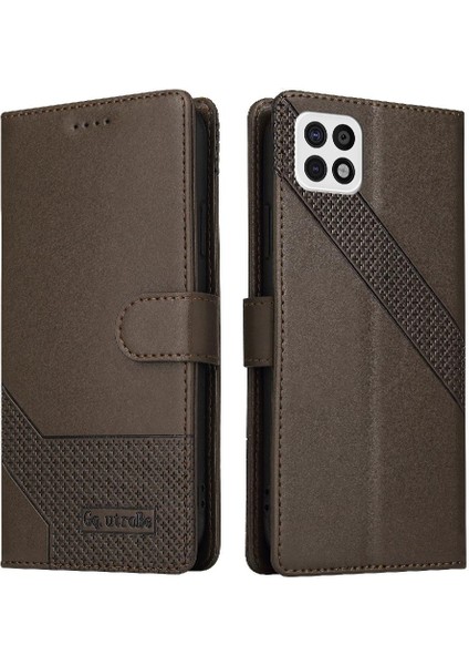 Samsung Galaxy A22 5g Için Flip Case Kickstand Üç Kart Yuvaları Darbeye (Yurt Dışından)