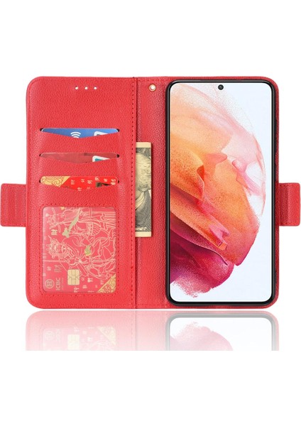Samsung Galaxy S22 Artı Pu Deri Yan Toka Kart Yuvaları Tutucu (Yurt Dışından)