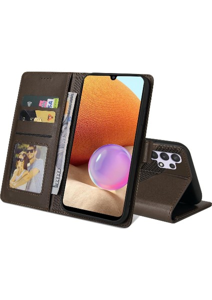 Samsung Galaxy A32 4g 4 Köşe Koruma Üç Kart Yuvaları Için Flip Case (Yurt Dışından)