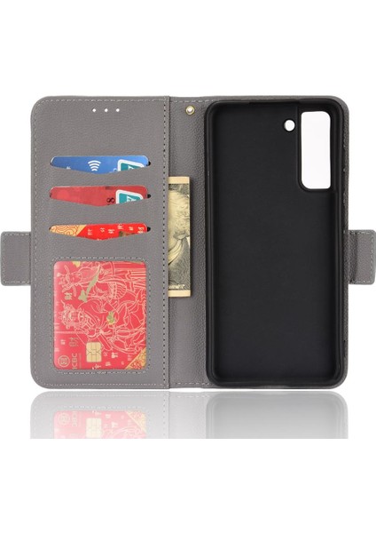 Samsung Galaxy S21 Pu Deri Yan Toka Cüzdan Kart Yuvaları Için Kılıf (Yurt Dışından) modelleri