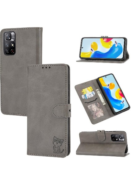 Cüzdan Kılıf Için Xiaomi Redmi Not 11 4g Manyetik Kapatma Kickstand Tüm (Yurt Dışından)