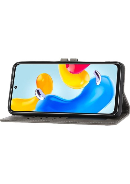 Cüzdan Kılıf Için Xiaomi Redmi Not 11 4g Manyetik Kapatma Kickstand Tüm (Yurt Dışından)