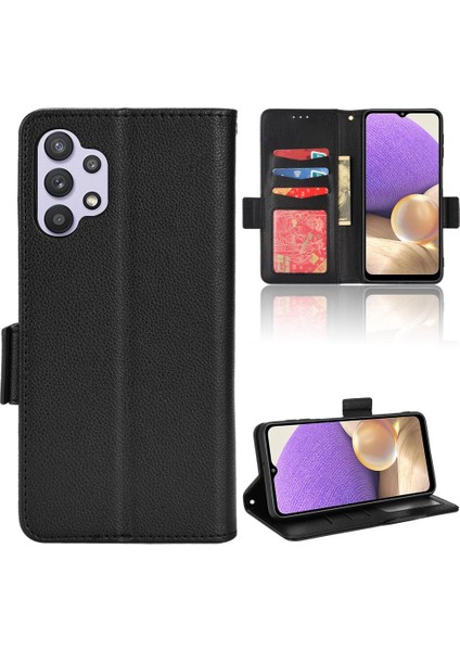Samsung Galaxy A32 4g Manyetik Pu Deri Kart Yuvaları Tutucu Yan (Yurt Dışından)