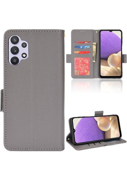 Samsung Galaxy A32 4g Manyetik Pu Deri Kart Yuvaları Tutucu Yan (Yurt Dışından)