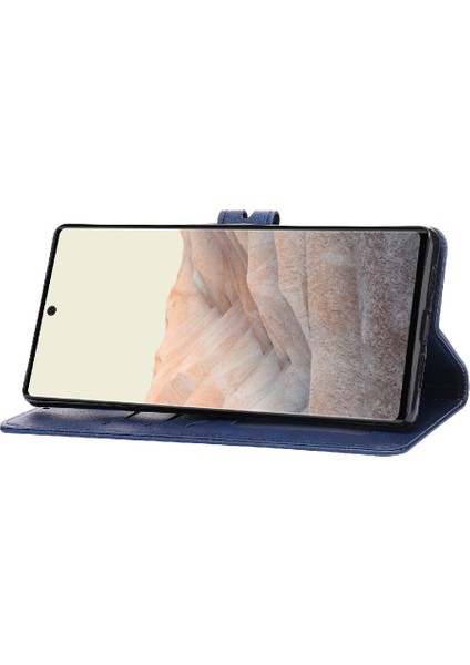 Google Piksel 7 Pro Kickstand Kabartmalı Kart Tutucu Kapatma Için Cüzdan Durumda (Yurt Dışından) modelleri