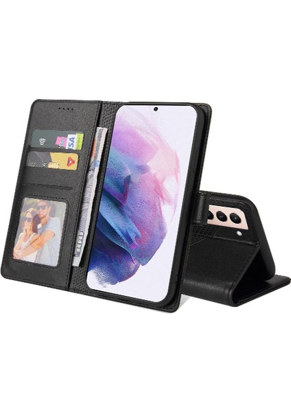 Samsung Galaxy S22 Artı Premium Deri Üç Kart Yuvaları Için Flip Case (Yurt Dışından)