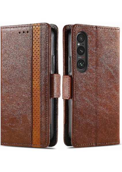 Sony Xperia 1 V Çok Renkli Ekleme Iş Çoklu Kart Için Flip Case (Yurt Dışından)