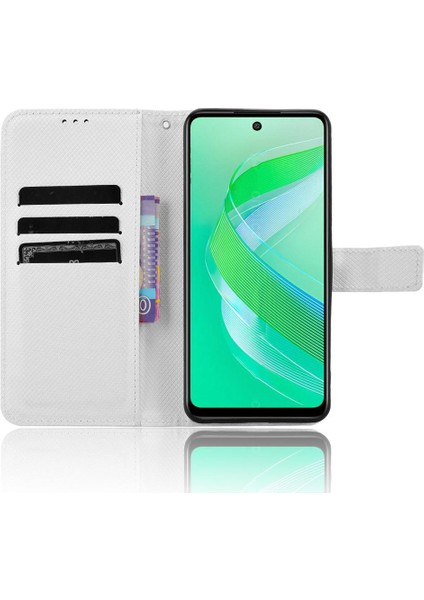 Infinix Akıllı 8 Kapak Için Kılıf Kickstand Kart Tutucu Manyetik Cüzdan (Yurt Dışından)