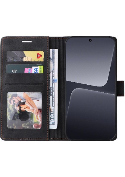 Xiaomi 13 Için Flip Case Cüzdan Kapak Çevirin Kılıf Darbeye Basit (Yurt Dışından) modelleri
