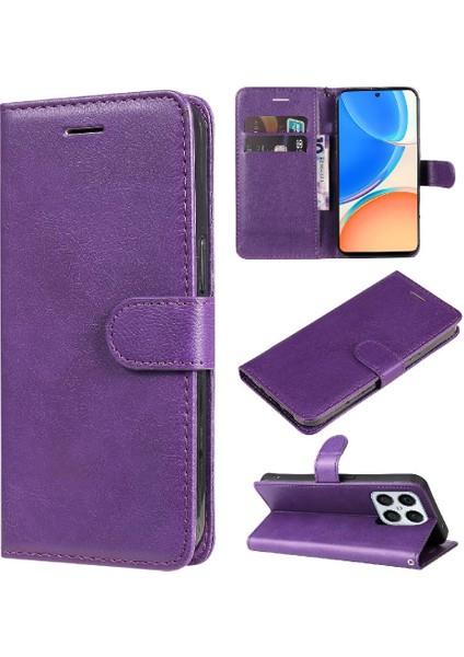 Onur X8 5g Iş Cüzdan Telefon Kılıfı Için Flip Case Klasik Düz Renk (Yurt Dışından)
