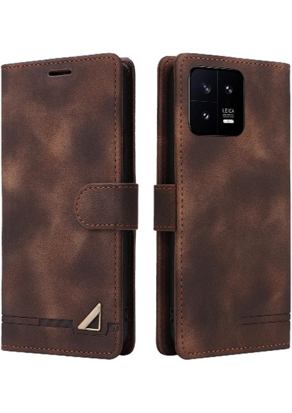 Xiaomi 13 Için Flip Case Cüzdan Kapak Çevirin Kılıf Darbeye Basit (Yurt Dışından)