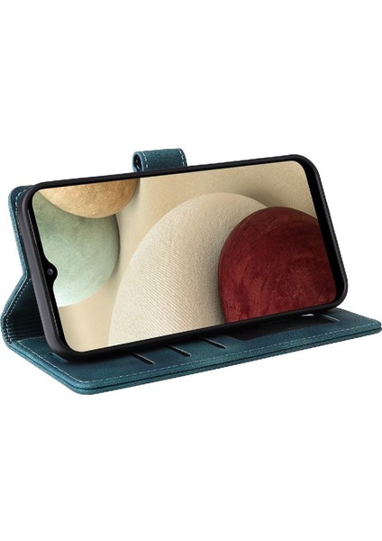 Samsung Galaxy A12 Için Flip Case Basit Iş Cüzdan Darbeye Vaka (Yurt Dışından)