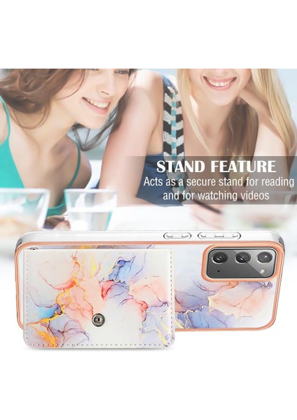 Samsung Galaxy Not 20 Için Kılıf Ince Cüzdan Mermer Yumuşak Tpu Tampon Kartı (Yurt Dışından)
