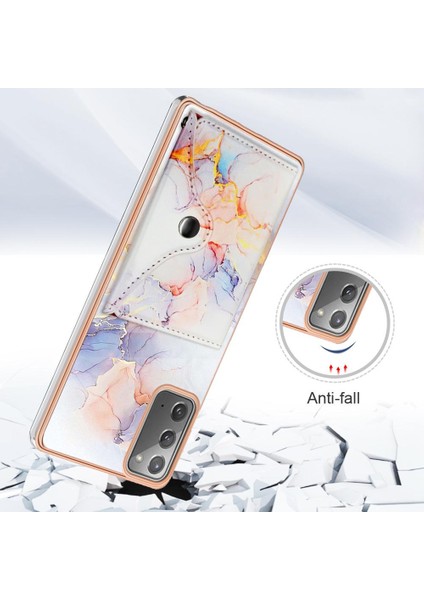 Samsung Galaxy Not 20 Için Kılıf Ince Cüzdan Mermer Yumuşak Tpu Tampon Kartı (Yurt Dışından)